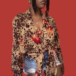 “White Stag” brown + floral plus size blouse ❤️‍🔥😻